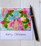 Pug Christmas card (printed card).Christmas card. Pug card. - Image 1