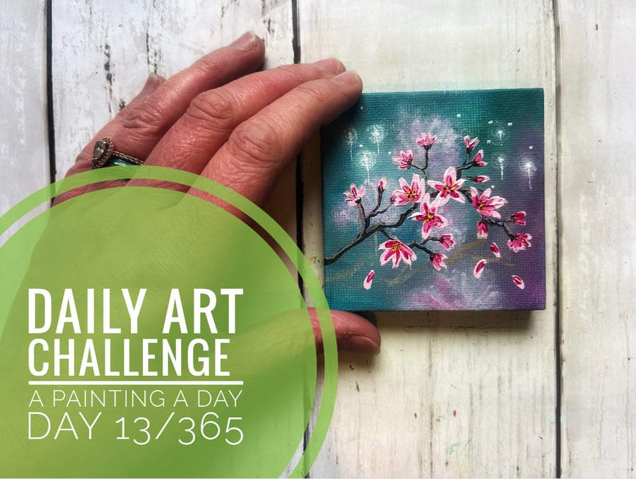 Mini Acrylic painting on canvas, Daily Art Challenge, A Painting a Day 13-365 