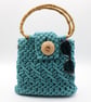 Blue macramé handbag, Bag - Image 1