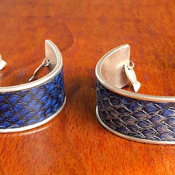 Handmade Surfer Bracelet - Salmon Leather Fish Scales - Coastal Beachwear