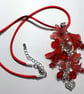 Red & Silver Lucite Flower Necklace - Image 7