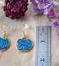 Light Blue Sparkly Dangle Earrings - Hypoallergenic - Image 3