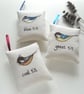 freehand embroidered lavender bag sachet hanging decoration BLUE TIT - Image 5