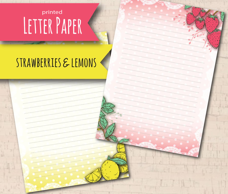 Letter Writing Paper Summer Fruits