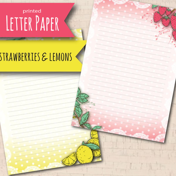 Letter Writing Paper Summer Fruits