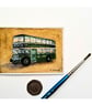 Original ACEO Bristol Lodekka FLF Bus Watercolour and Goauche Miniature Painting
