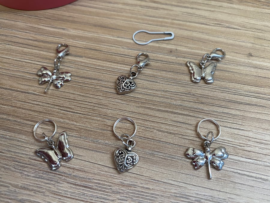 Set of 3 Insect Stitch Markers Progress Keepers for Knitting Crochet