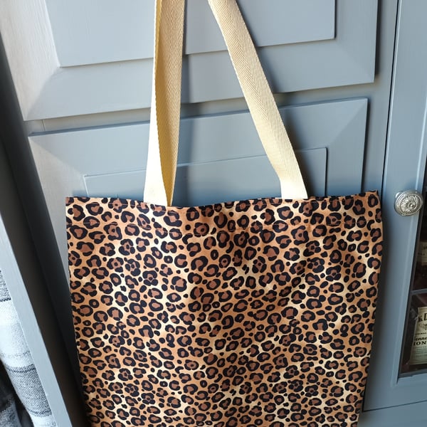 Leopard Print Tote Bag. Black And White. With Free Delivery