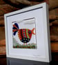 HANDMADE FUSED GLASS  'BUSY BIRD' PICTURE - Image 2