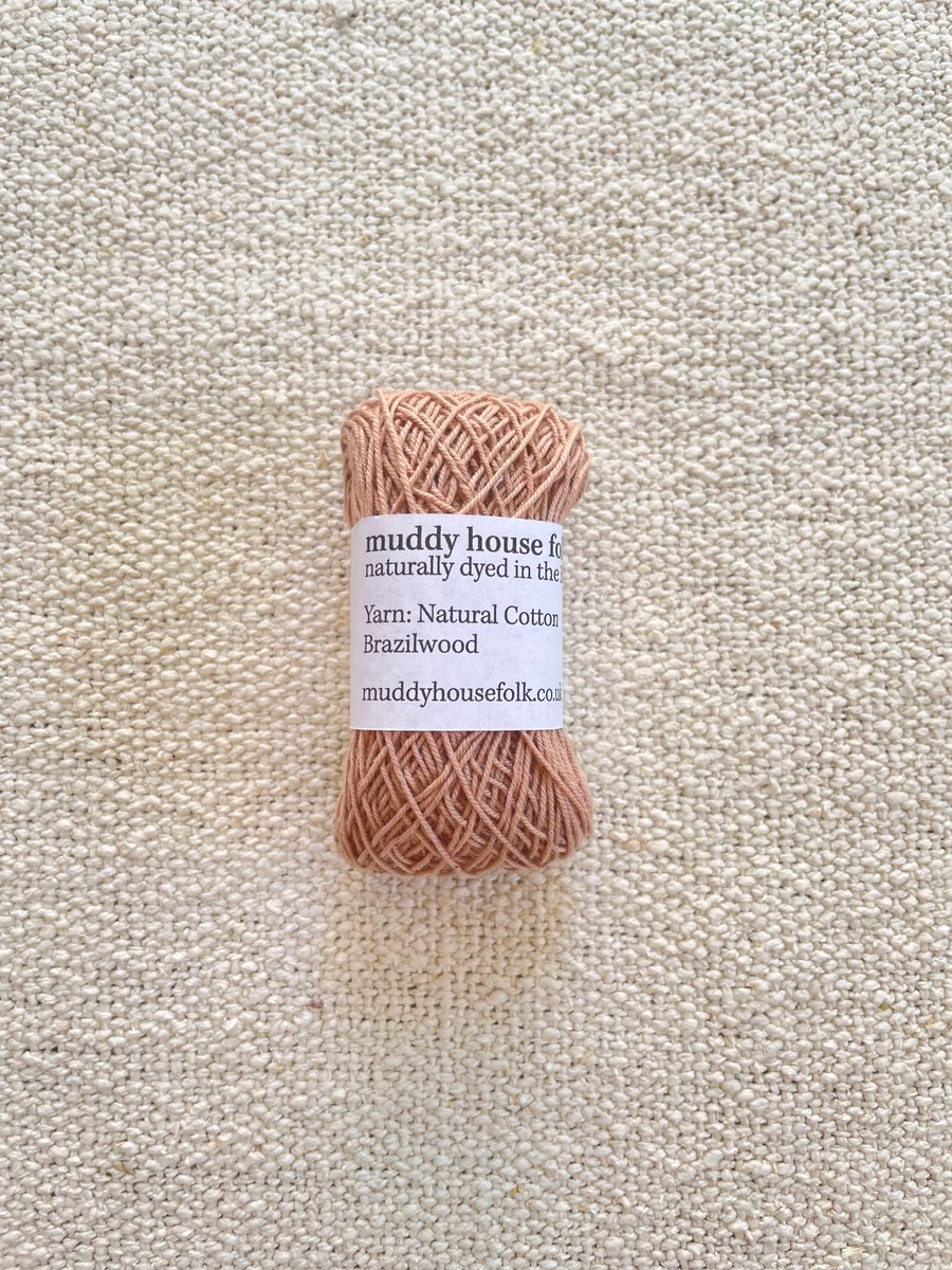 Naturally dyed cotton yarn 10g, Himalayan Rhubarb & Eastern Brazilwood DP13-2