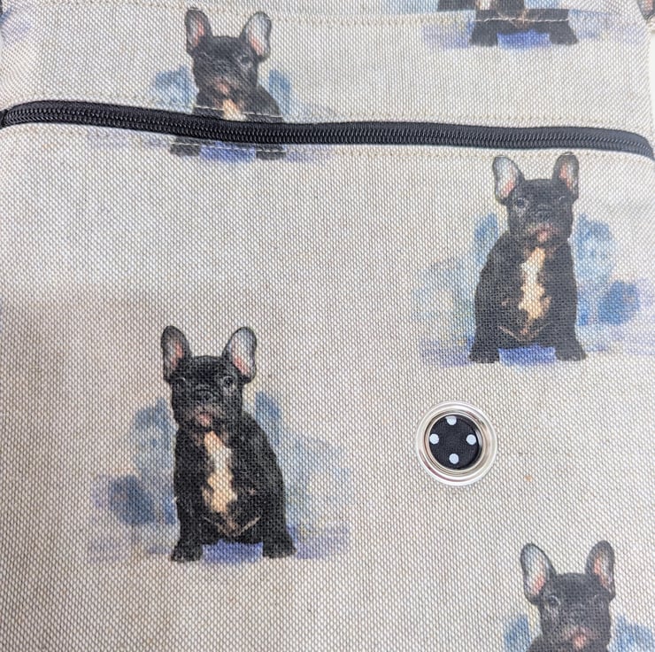 Dog walking bag in French Bulldog fabric Folksy