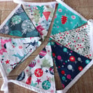 Brightly coloured modern Christmas bunting 