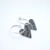 Heart hoop earrings in grey and silver