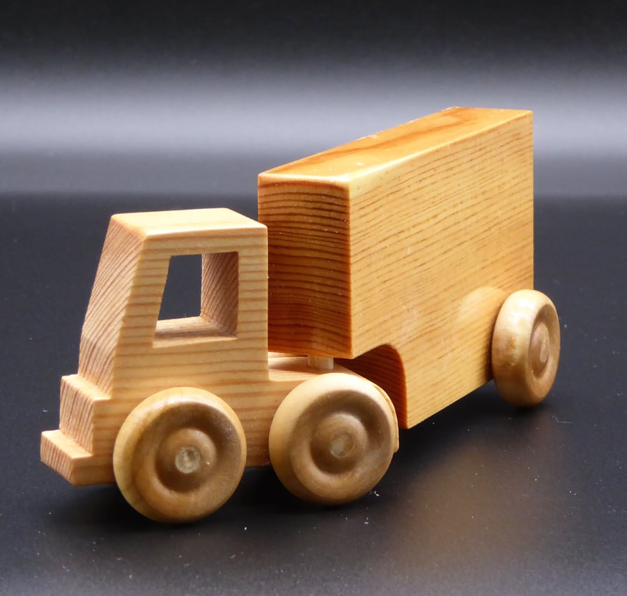 Wooden Lorry with Artic Box Trailer