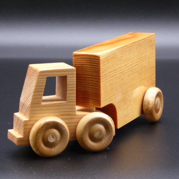 Wooden Lorry with Artic Box Trailer - Folksy