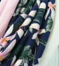 Infinity scarf (two tone, plain pink and floral navy print) - Image 9