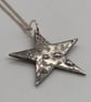 Silver star necklace with embossed tiny stars - Image 2