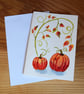 Autumn Pumpkins, watercolour greeting card with envelope - Image 2