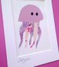 A lilac, purple and pink 'Jellyfish' fabric picture - 5x7 inches including mount - Image 6