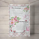 A Rose for All Seasons: Illustrated Recipe Tea Towel - Organic Cotton
