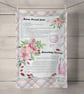 A Rose for All Seasons: Illustrated Recipe Tea Towel - Organic Cotton