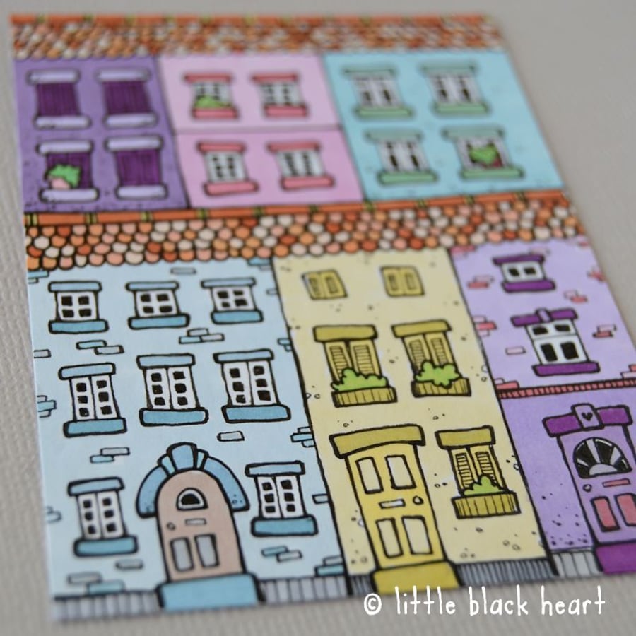 little houses - original aceo