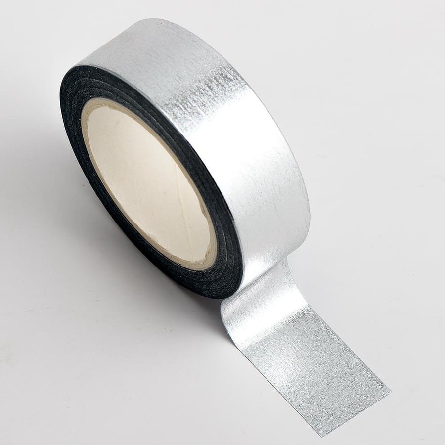 Silver Foil Adhesive Washi Tape 15mm x 10m