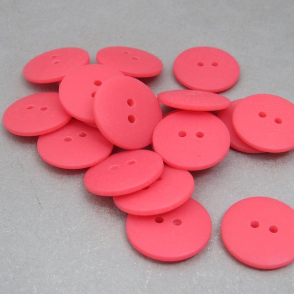 Plain Bright Red Buttons 20mm 24 pieces