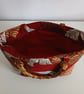 Elegant Japanese Crane Red Tote Bag with Bamboo Handles - Image 4