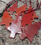 Red handmade ceramic christmas tree hanging decoration - Image 1
