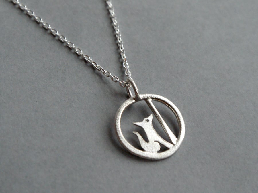 Tiny edge of the woods fox necklace