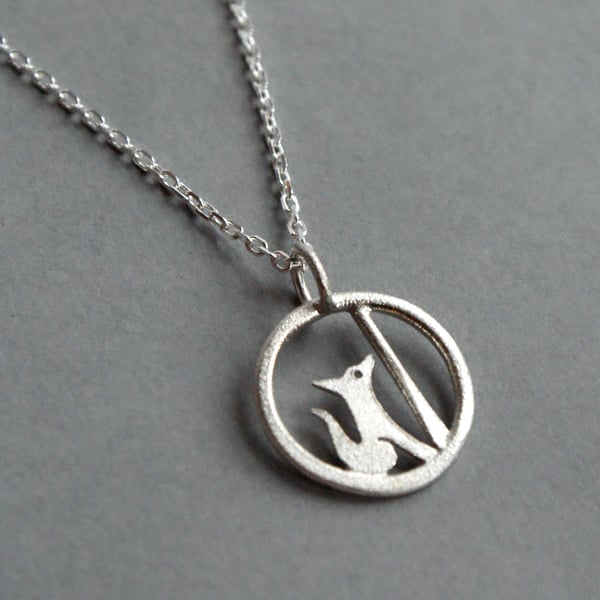 Tiny edge of the woods fox necklace