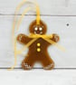 Fused Glass Gingerbread Person with a ZigZag Cuff  & Mustard Embellishments - Image 5