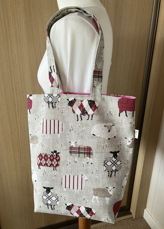 Sheep Tote Bag, Handmade in the UK