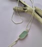 Beautiful Unique Foam Color Seaham Seaglass Pendant Necklace  Sterling Silver  - Image 3