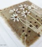 ECO PRINT HAND EMBROIDERED CARD DAISIES - Image 2