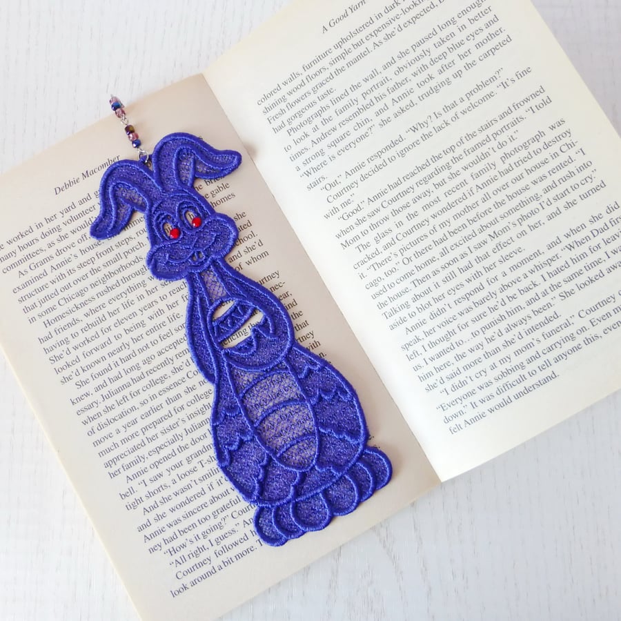 SALE: Easter Bunny Embroidered  Bookmark