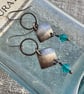 Dainty Vintage Dangle Earrings with Faceted Turquoise Crystals - Image 5