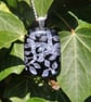 Silver leaves dichroic glass pendant necklace, fused glass necklace F45 - Image 2