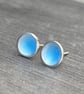 Enamel Studs, light blue studs, round blue studs, gift for her, birthday gift,  - Image 7