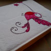 embroidered hummingbird fabric notebook cover - A6 size