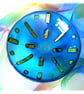 Turquoise Dichroic Glass Fused Bowl 13 x 2.5cm 064 