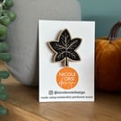 'Autumn Leaf' Wooden Pin Badge