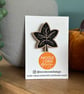 'Autumn Leaf' Wooden Pin Badge - Image 1