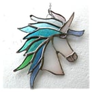 Unicorn Suncatcher Stained Glass Handmade 052 Pastel