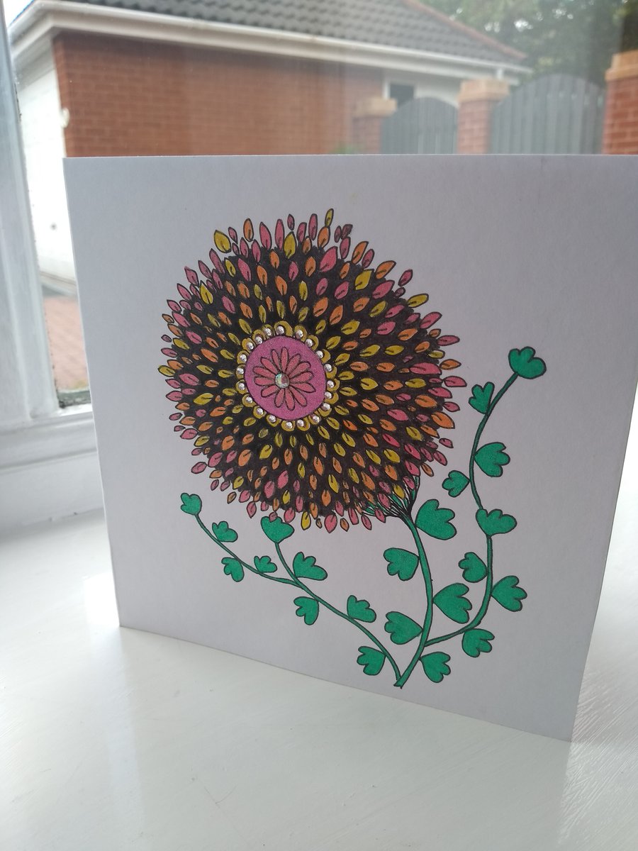 Fantastical flower birthday card