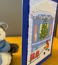 Handmade Christmas Card – Traditional Christmas Window Scene with Tree & Present - Image 2