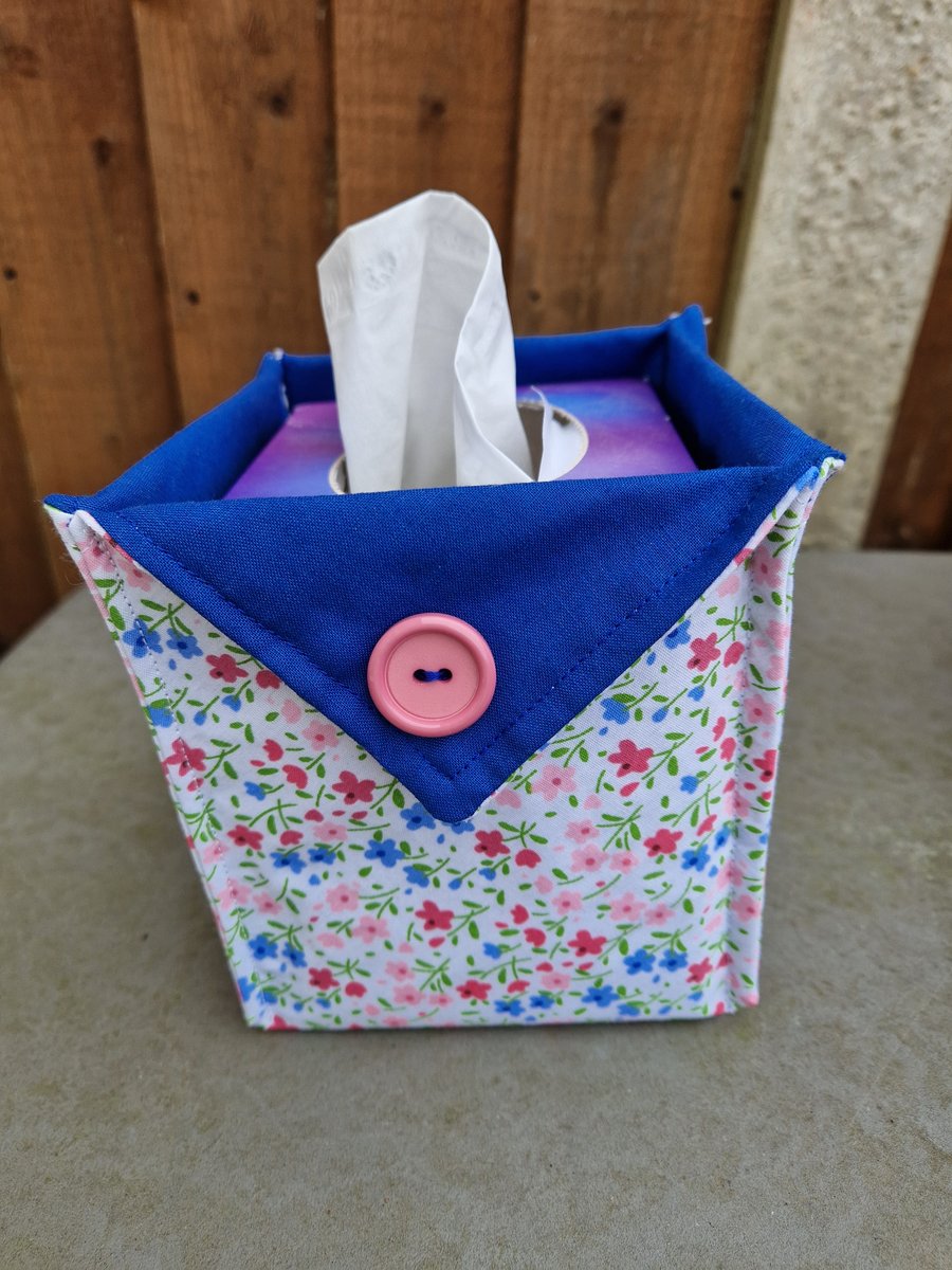 Handmade tissue box cover.