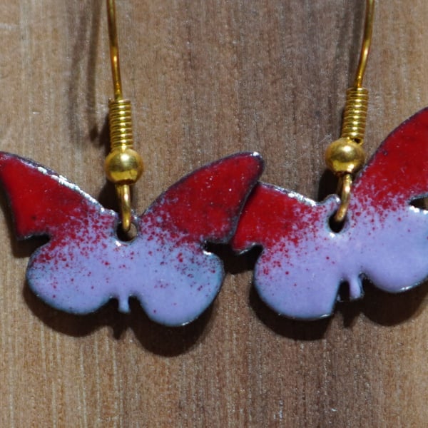 Butterfly enamel earrings