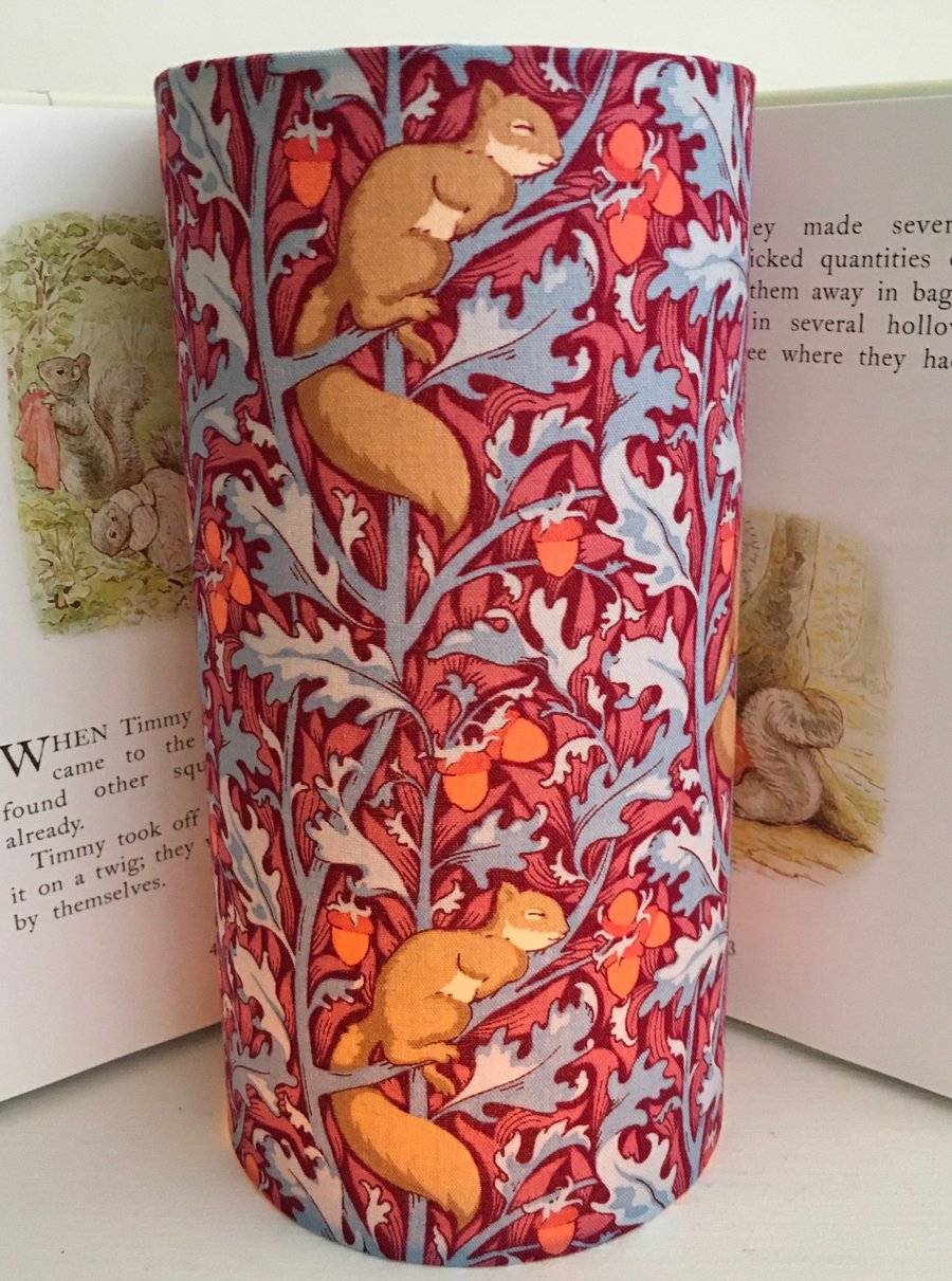 Squirrel Dream in Hibiscus- Handmade Children’s Night Light 